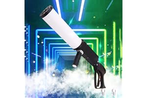 BrightFootBook Fog Machine, LED CO2 Handheld Atmosphere Gun Stage,Portable Halloween DJ Smoke Machine,Bar Atmosphere Gun Manual Control,For Disco,Party, Stage, Wedding, Xmas