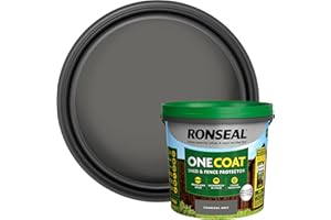 Ronseal One Coat Schuppen- und Zaunschutz, anthrazit, 5 Liter (1er Pack) (deckt bis zu 6 Zaunpaneele ab), Allwetterschutz