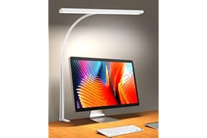 iFalarila 10W Schreibtischlampe Dimmbar - 160 LED Super Helle Klemmleuchte mit USB-Adapter | 3 Farbtemperaturen & 10 Helligkeitsstufen | 70cm Flexiblem Schwanenhals, Arbeitslampe für Home Office