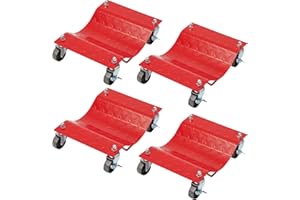 TOWALLMARK Lot de 4 Roues de Chariot à pneus Portables Robustes pour Voiture - roulettes de 4000 Livres - Déplacement Facile d'une Voiture - Roue rotative à 360 degrés