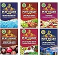 PUFF SMART Herbal Hookah Molasses (100% Nicotine and Tobacco Free) Double Apple, Brain-o- Freeze, Chocolate, Pan Ras Dubai Special, Paan Kiwi Mint Hookah Flavor (Pack of 6)