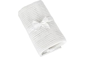 talinu Kocyk dziecięcy ze 100% bawełny ze słodką kokardką na prezent, wymiary: 70 cm x 90 cm – koc dla pierwszego dziecka, bawełniany koc, przytulny, koc z dzianiny