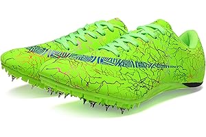 Zelzen 8 Scarpe Sportive a Spillo, Scarpe Sportive da Media Distanza Sprint, Scarpe da Ginnastica a Spillo da Uomo, Scarpe da Sprint Leggere Antiscivolo da Uomo, Donna, Junior.(38,Verde)