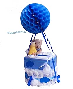 Gateau De Couches Montgolfiere Pour Garcon Ballon Chauffeur Amazon Fr Bebe Et Puericulture