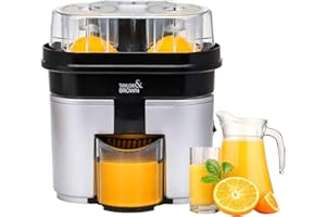 Taylor & Brown Electric Twin Citrus Juice Maker, with Anti-Drip Valve Citrus Orange Fruits Squeezer Household Fruit Mixer, Fast Double 90W Electric Lemon Orange Fresh Juicer Cutter Slicer
