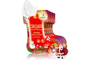 LYSDEFEU Fußmaske-5Pcs Christmas Care Gift FußPeeling Fussmaske,Feuchtigkeitsspendende Fussmaske Socken,Natürlich & Sanft Fußpflege für Trockene und Rissige Füße,Männer Frauen Weihnachts Foot Mask Geschenkset