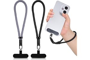 JJUNW 2 stycken mobiltelefonkedja kort, handrem, universellt mobiltelefonband med 2 stycken ultratunn lapp anti-förlust mobil