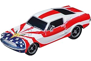 Carrera GO!!! 20064289 Ford Mustang ’67 Stars 'n Stripes I 1:43 Scale Slot Car I With Original License I Suitable For Ages 6 Years+