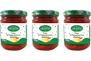 VALLE DEL CRATI ECCELLENZE GASTRONOMICHE DAL 1998 Chile Picante | Crema de Pimienta Italiana | Especialidad picante de Calabria | Condimento picante para pasta, pizza, bruschetta, pan, queso | 3 Tarros de 180gr cada uno