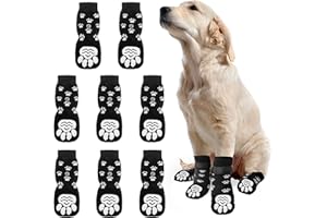 NMBCH Chaussettes AntidéRapantes pour Chien 8 PièCes,Chaussette pour Chien, Protection des Pattes De Chien, Protection Douce pour Animaux De Compagnie, AméLioration De La Prise en Main du Chien.