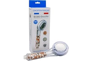 Eco2-Douche Original - Nouvelle Version - Pommeau de Douche Écologique & Économique - Universel - Médaillée au Concours Lépine - Conception Française - Douchette Translucide