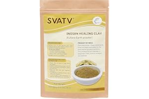 SVATV Fullers Terre Poudre | Multani Mitti | Argile de guérison indienne | Masque visage purifiant les pores de la peau profonde Soin de la peau et dissolvant de saleté - Pack visage naturel 227g