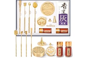 Molgayol Bruciatore Incenso con Polvere di Incenso, Kit per Produzione di Incenso in Ottone, Porta Incenso, Stampo per Sigillo Cono di Incenso per Meditazione Yoga, Profumo per La Casa