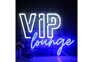 Wanxing VIP Lounge Neon Schild für Wanddekoration,VIP Neon Licht für Raumdekoration,VIP Neon Leuchtreklame mit USB-betrieben für Hotel,Club,Café,Bar,Büro,Einkaufszentrum,Spielzimmer (weiß&blau)