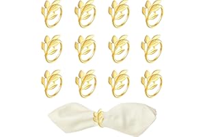 ENITHELITE Anelli Portatovaglioli,Ferma Anello Oro,12 Pezzi Portatovaglioli Oro,Adatto Per Matrimoni,Natale,Riunioni Di Famiglia,Decorazioni Da Tavola