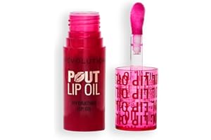 REVOLUTION BEAUTY LONDON Revolution, Pout Lip Oil - Olio Nutriente Labbra Teinté, Altissima Brillantezza e Finitura Non Appiccicosa, Vegano e Senza Crudeltà, Ciliegia Rossa, 4 ml