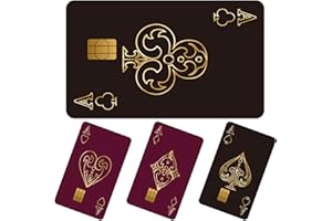 Playing Card Credit Card Sticker - Eiapadeor 4 Pcs Casino Debit Card Skin Stickers Cool Poker Stickers for Debit Credit Waterproof Deal Cover Set for Key, Transportation, ID DIY Gift Idea