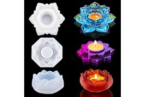 JIKEFENGXUN Kerzenhalter Epoxidharz Silikonformen Set, 3 Stück Resin Silikon Formen Gießform für DIY Kerzenständer Kunst Heimdekoration