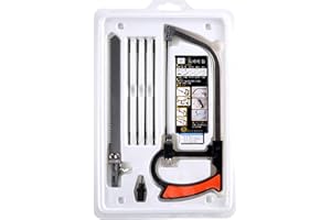 BouGPeng Handsäge Bügelsäge Set Multifunktions Universal Metallsäge HSS Stahl Sägeblätter Metallsägebogen Mini DIY Hand-Sägen Holzbearbeitung Werkzeug zum Schneiden von Holz Sperrholz Glas Metalle