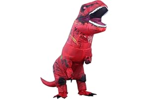 RAFALACY Aufblasbares Dinosaurier-Kostüm für Erwachsene, T-Rex- und Jurassic-Kostüm, lustiges Halloween-Party-Kostüm, Kostümanzug