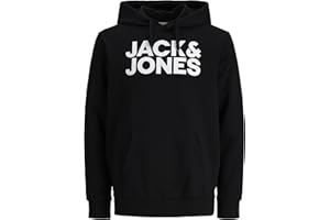 JACK & JONES JJECORP Old Logo Hooded Jumper Noos Uomo Felpa con Cappuccio Nero Regular
