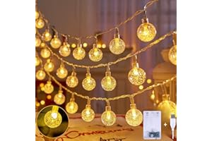 Lecone Catena Luminosa, 6M 40 LED Luci Stringa LED a Batteria, Bianco Caldo Impermeabile Luci Decorative per Esterno/Interno Camera da Letto, Balcone, Giardino, Casa, Feste, Matrimonio