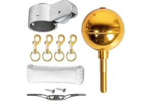 PORFOYO Juego de accesorios para mástil de bandera, juego de accesorios para mástil de bandera, juego de reparación de mástil de bandera, juego de reparación para decoración de jardín, abrazadera de