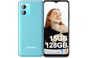 DOOGEE N50 Teléfono Móvil Libres [2024] 15GB RAM+128GB ROM, 50MP AI Cámara, 6,52 Pulgadas HD+, 1TB Ampliable, 4200mAh Batería 18W, 4G Dual SIM Smartphone Android 13, OTG/GPS/Huella Dactilar/Face ID
