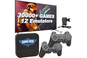 LNCBOC Retro Konsole Spielekonsole, 3D Bild Stereoskopisches 4K HDMI-Ausgang, Plug & Play Retro-Spielekonsole mit Dual 2.4G Wireless-Controllern und 30000+integrierten Spielen