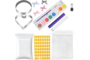 Yauhar 15Pcs Personalized Pet Paw Print Keepsake Ornament Set Contains Imprint Clay, Name Stamps, Hanging Keychian, Pet's First Christmas Ornament, Paw Print Impression Kit for Dogs & Cat