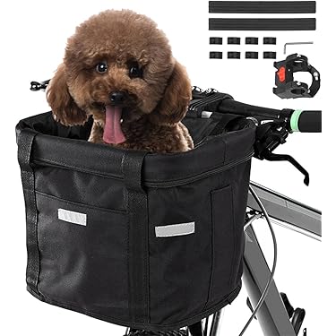 Cestino Bici Per Cani Piccoli - Con Adattatore Per Manubrio, Rete Traspirante, Regolabile - Foto 3