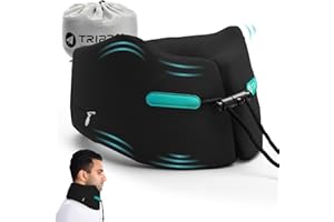 ‎JOSCOAL Joscoal Nackenkissen Reise, Komfort Reisekissen Auto-Kopfstütze Luxuriös Flugzeug Kinnstütz Travel Pillow Memory Foam Stützfunktion Ideal für Reise Büro Autos.(Größe M, Schwarz)