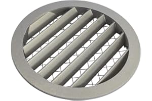 DUTCH ENVIRONMENT CORPORATION DEC Rejilla de Ventilación Exterior de Aluminio para Extractor de baño, Cocina, Garaje, Pared | Rejilla Redonda con mosquitera metálica, Color Resistente a Rayos UV (Sin Pintura, 160mm)