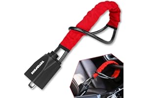 Tevlaphee Lenkradkralle, Lenkradschloss für Auto, Diebstahlsicherung Auto, Diebstahlsicherungen vom Lenkrad bis zur Gurtsteckdose, Strapazierfähig, Universelle Passform, 3 Schlüssel (ROT)