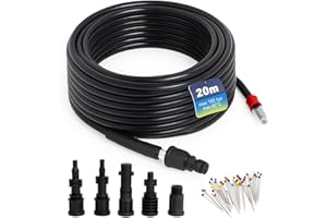 GEKUFA Tuyau Déboucheur Canalisation 20M, 180Bar 60℃, Furet Haute Pression Compatible avec Kärcher K2-K7, Lavor, Interpump, Bosch, Accessoire de Nettoyeur Haute Pression