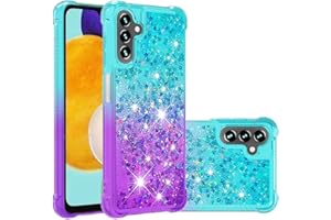 Didan Nadoli Glitter Sabbie Mobili Liquido Custodia per Samsung Galaxy A14 5G,Cover Antiurto Brillantini Gradiente Colorato Cascata Trasparente Silicone Bling Case Bumper