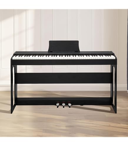 GOPLUS 61/88 Tasten Digitalpiano – Tragbares E-Piano Mit Anschlagdynamik, 128 Sounds & Rhythmen, Inkl. Pedal & Tasche