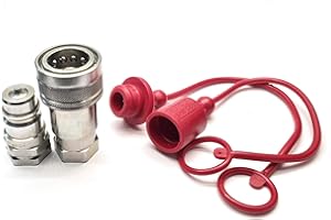 DNP SRL Hydraulic ISO A Quick Release Coupling 1/2" BSP Thread with PVC Dust Plug & Cap