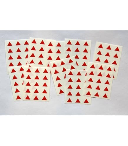 Étiquettes Autocollantes Triangulaires Rouges - 10mm, Lot De 150 - Pour Classement, Codage Couleur - 2