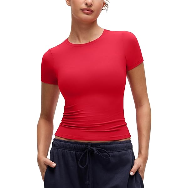 CRZ YOGA Softembrace Casual tops voor dames zachte dubbel gevoerde ronde hals cropped mouwloze shirts basic uitgaanstanks Oasis Blue S
