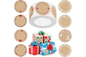 GENERIC Autocollants Ronds en Papier Kraft - 500 Pièces | Étiquettes Adhésives pour Noël, Confitures, Emballages Cadeaux et DIY