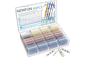 NEWFUN 300Pcs Solder Seal Conector,-Conectores a Tope para Soldadura Retráctil-Kits de Conectores para Soldadura-Terminales de Alambre Impermeables con Aislamiento para Automóviles y Barcos