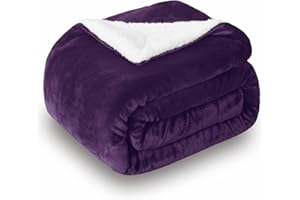 SOCHOW Sherpa Fleece Throw Blanket, Double-Sided Super Soft Luxurious Plush Blanket 127cm×150cm, Aubergine