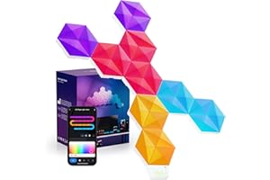 LPHIANX Smart Hexagon LED Panel, Large LED-Wandleuchten mit RGB-IC, DIY Farbwechsel, Musiksynchronisation, Zeitschaltuhr, funktioniert mit Alexa Google Assistant für Innendekoration, Gaming-Dekoration, 9 Pack