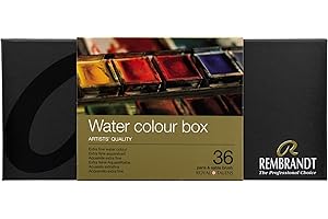 Estuche de acuarela profesional Rembrandt en lata metálica de lujo | 36 colores básicos + pincel