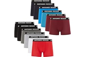 ANTONIO ROSSI (12er-Pack) Herren-Boxer-Hipster - Herren-Boxershorts Multipack mit elastischem Bund - Atmungsaktive, weiche Boxershorts für Männer für den Alltag