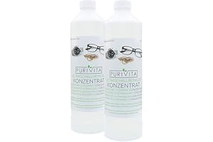Purivita - limpiador ultrasónico concentrado - limpieza de gafas, joyas, dentaduras postizas, relojes, monedas y otras piezas pequeñas - 2000 ml