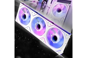 AsiaHorse Dawn Pro RGB 3 wentylatory 120 mm, Reverse, Daisy Chain, Infinity Mirror HDB, 71 CFM, 1850 obr./min, 2,6 mm H2O, 4-biegunowy kabel PWN i kabel ARGB 5 V, 3-biegunowy, do Asus Aura, ASRock