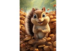 DIUJHUUY 5D Diamond Painting Kits, Digital Painting Kits - DIY Cartoon Animated Squirrel Theme Full Rhinestone Art Picture,Craft Supplies for Kids and Adults, Perfect Home Wall Decor Gift - 30x40cm