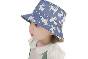 GEMVIE Gorra Bebe Niño Sol ala Ancha Verano Algódon Playa/Aire Libre Unisexo Estampado Animal Pescador Sombrero Niñas